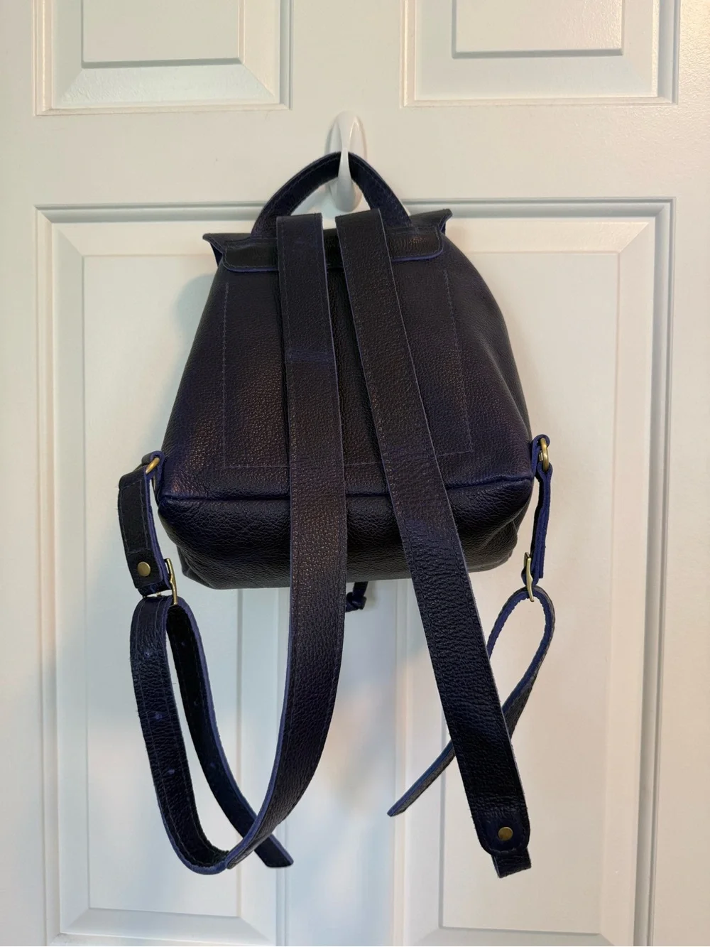 Portland Leather Bucket Backpack - Cobalt Blue